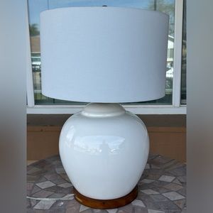 Ralph Lauren Table Lamp Ceramic Eggshell White Signed